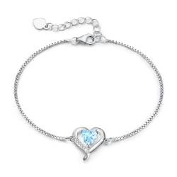 LAVUMO Herz Armband Damen Armband silber Schmuck Damen Geschenk für Sie MaMa Frau (Silber-03) von LAVUMO