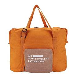 LAXED Orange Männer Wasserdichte Kosmetiktasche Nylon Kapazität Frauen Tasche Falten Reisetaschen Handgepäck Verpackung Organizer, Orange von LAXED