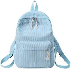 Weiche Rucksäcke für Damen und Mädchen, Vintage-Kordsamt, einfarbig, für Studenten, gestreift, Schultagesrucksack (Pink, 29,5 cm (L) x 12,9 cm (B) x 40,9 cm (H)) von LAYAN-B