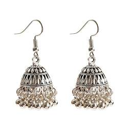 Damen Gypsy Afghani Perlen Quaste Indische Jhumka Ohrringe Böhmische Retro Goldfarbe Glocke Tibetische Ohrringe von LAYCHEN
