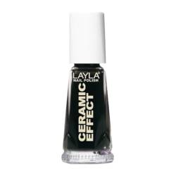 Layla Cosmetics 1243R23-031 Ceramic Effect Nagellack - pure black, 1er pack (1 x 0.01 l) von LAYLA