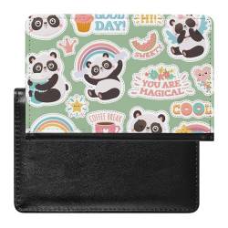 Reisepasshülle Etui Panda-Muster Pu Leder Reisepasshülle Mit Kartenschlitz von LAZAT