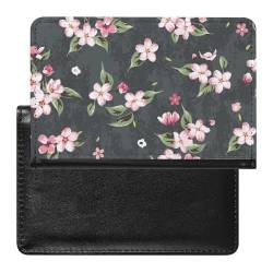 Reisepasshülle Etui Rosa Blume Pu Leder Reisepasshülle Mit Kartenschlitz von LAZAT