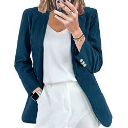 Herbst Und Winter Damen Neue Cord-Cardigan Temperament Slim Solid Colour Casual Anzug Kragen Professional Small Anzug Jacke von LAZIRO