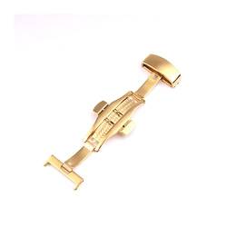 LAZIRO Edelstahl-Uhrenarmbänder mit Schnalle, passend for Omg-Uhrenarmband, Butterfly-Verschluss, Verwendung auf Leder-Gummi-Armband, 14 mm, 16 mm, 18 mm, 20 mm (Color : G butterfly 16mm) von LAZIRO