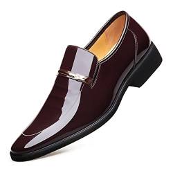 LAZIRO Spring Men's Pointed Toe Business Dress Herren Lederschuhe Über Füße Hochzeit Lederschuhe (Color : Brown, Size : 43 EU) von LAZIRO