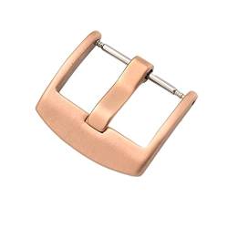 LAZIRO Uhrenarmband aus Metall, 20 mm, 22 mm, Silber, Schwarz, Verschluss, Edelstahl, Knopf, Uhrenarmband, Verschluss, Armband, Zubehör (Color : 20mm Rose Gold) von LAZIRO