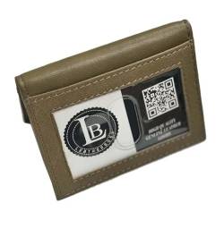 LB LEATHERBOSS Schlanke, dünne Leder-Geldbörse für Kreditkarte, dreifacher Ausweis, Mini-Geldbörse, zweifacher Führerschein-Safe, Grün (Army Green), 3" x 3.7/8" von LB LEATHERBOSS