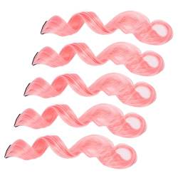 Curl Clip-in Hair Extensions Länge 55 cm Graue Haarverlängerungen Clip-in Hair Pieces Soft Color Sakura-Pink von LBEC