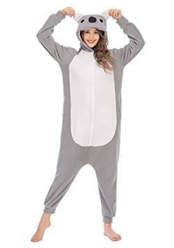 LBJR Erwachsene Unisex Kostüm Jumpsuit Onesie Tier Fasching Karneval Halloween kostüm Cosplay Schlafanzug, Koala von LBJR