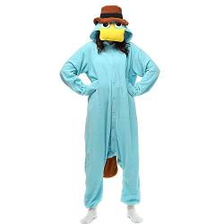 LBJR Erwachsene Unisex Pyjamas Kostüm Jumpsuit Tier Schlafanzug, Blau, L(170cm-178cm) von LBJR