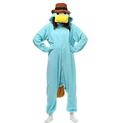 LBJR Erwachsene Unisex Pyjamas Kostüm Jumpsuit Tier Schlafanzug, Blau, M(160cm-169cm) von LBJR
