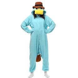LBJR Erwachsene Unisex Pyjamas Kostüm Jumpsuit Tier Schlafanzug, Blau, S(146cm-159cm) von LBJR