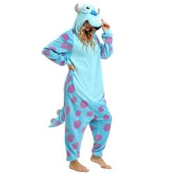 LBJR Erwachsenen Sully Onesie Ganzkörper Schlafanzug Jumpsuit Tier Fasching,S,Sully von LBJR