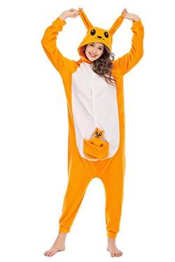 LBJR Karneval Halloween Pyjamas Schlafanzug Unisex Cosplay Kostüm Jumpsuit, Braun, M(160cm-169cm) von LBJR