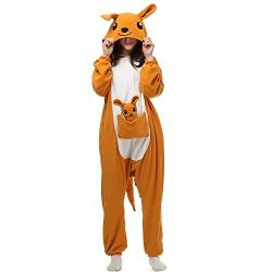 Männer Frauen Unisex Kigurumi Känguru Kostüm Anime Tier Cosplay Hoodie Onesie Erwachsene Pyjamas Karikatur Partei Halloween Nachtwäsche, Lty56brown, XL(179cm-188cm) von LBJR