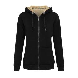 LBL Fleecejacke für Damen, warm, Fleece-Futter, Reißverschluss, langärmlig, für den Winter, Schwarz , 42 von LBL Leading the Better Life