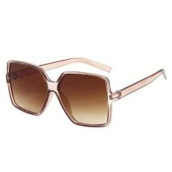LBLhello Brillen für Damen, 1 Stück, Unisex, modisch, übergroß, quadratisch, Retro-Sonnenbrille, großer Rahmen, flache Oberseite, Luxus-Sonnenbrille, Sonnensch von LBLhello