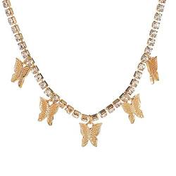 LBLhello Halskette, Halsketten für Frauen, Charm-Kristall-Schmetterlings-Halsketten und Anhänger, Geschenk für Frauen und Mädchen, Anhänger-Halskette, Zubehör von LBLhello