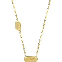 LBLhello Halskette Kette Halsketten für Frauen Silberne Halskette mit Glücksquadrat-Buchstaben-Halskette Einfaches Temperament Schlüsselbeinkette für Mode von LBLhello