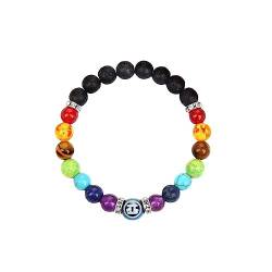 Perlenarmband Damen,7 Chakra Naturstein Schwarz Lava Kristall Armband 12 Sternzeichen Horoskop Armband Perlenarmband Heilung Edelsteine ​​Energie Armreif Amulett Schmuck Für Frauen Männer Gesche von LCDIUDIU