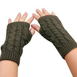 LCHULLE 1 Paar fingerlose Handschuhe, warme Armhandschuhe, Winter, Strick, Häkelhandschuhe, Geschenk für Frauen und Mädchen,Dunkelgrau von LCHULLE