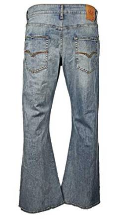LCJ Denim Herren Flare Stretch Indie Retro Jeans 70er Jahre LC16 Bell Hose, Medium Wash, 36 W von LCJ Denim
