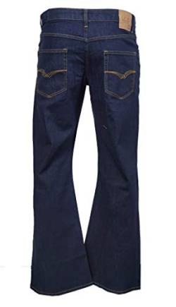 LCJ Denim Herren Super Flare Jeans Stretch Indigo Indie 70er Jahre Bell Hose, blau, 34 W/32 L von LCJ Denim
