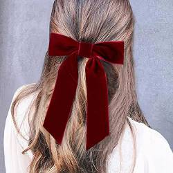 LCSD Haarschmuck Vintage Schwarz Rot Gro?e Samtschleife Haarspange Für Frauen M?dchen Lange Band Haarnadeln Koreanische Haarspange Haarschmuck von LCSD