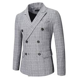 Blazer Herren, Modern Hochzeit Slim Fit Freizeitanzug Dünn Gentleman Business Bomberjacke Anzugsakko Stretch Freizeit Hochzeitsanzug Große Größen Schwarzer 2-Knopf Sportlich Anzüge Blazer Anzugjacke von LCpddajlspig