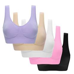 Bustier Damen, Große Größen Bequem Stretch Seamless Bh Push Up Rückenfrei Ohne Bügel Hallo Bh Bh Bügellos Starker Halt Gepolstert mit Bügel Einfarbig Yoga Sport-Bhs Bralette Sportunterwäsche von LCpddajlspig