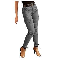 Cargohose Damen Elastische Weites Bein Baggy Jeans Hip Hop Arbeitshose Multi Taschen Taille Frühling Y2K Hose Teenager Mädchen Lang High Waist Jogginghose Safari Hose Freizeithosen von LCpddajlspig