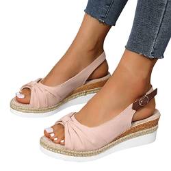 Espadrilles Für Damen Keilabsatz mit Riemchen mit Keilabsatz Vorne Peeptoe Sommerschuhe Tanzschuhe Orthopädische Keilabsatz Schuhe Keilsandalen Wedges Verbenas Espadrilles Sandalen Keilpumps von LCpddajlspig