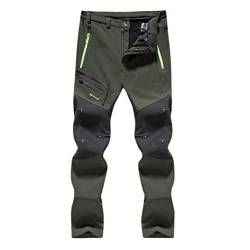 Herren Skihose Winddicht Atmungsaktiv Stretch Lang Softshellhose Hosenträger Wasserdicht Ski Thermohose Gefüttert mit Gummibund Latzhose Snowboardhose Winter 4Xl Schwarz Outdoorhose Schneehose von LCpddajlspig