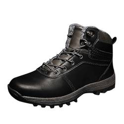 Herren Winterstiefel Gefüttert Wasserdicht Warm Winterboots Rutschfest Kurzschaft Softshell Vamp Winterstiefel Schneestiefel Schwarz Outdoor Schneeboots Herbst Schneeschuhe Snowboots Outdoorschuhe von LCpddajlspig