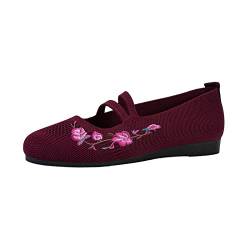 LCpddajlspig Ballerinas Damen, Atmungsaktiv Einfarbig Klassisch Brautschuhe Balerinaschuhe Runde Zehe Slip On Geschlossene Freizeitschuhe Flach Schuhe Weiche Sportlich Elegant Bequem Ballettschuhe von LCpddajlspig