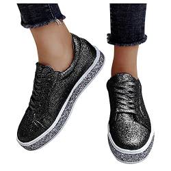 LCpddajlspig Halbschuhe Damen Elegant Pailletten Flache Rutschfest Elegant Leicht Mesh Plateau Fitness Sommerschuhe Sportschuhe Laufschuhe Sneaker freizeitschuhe von LCpddajlspig