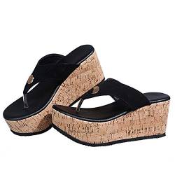 LCpddajlspig Keilabsatz Schuhe Damen Wedges Bequem Rutschfest Espadrilles mit Fussbett Elegant Offene Schuhe Orthopädische Schuhe Sommerschuhe Weiß Sommer Plateau Schuhe Zehentrenner Sandalen Slides von LCpddajlspig