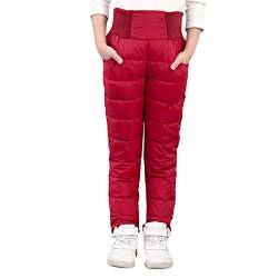 LCpddajlspig Regenhose Gefüttert Kinder Warme Winter Wintersport Skihose 122 Winddicht Winterhose Skifahren mit Riemen Snowboardhose Gefüttert Outdoor wasserdichte Snow Pants Schneehose Latzhose von LCpddajlspig