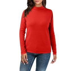 LCpddajlspig Skiunterwäsche Damen Langarm Innenfleece Eng Thermo Pullover Sport Baumwolle Langarmshirt Thermo Unterhemd XXL Thermoshirt Schwarz Slim Fit Wärmer Langärmliges Rolli Funktionsshirt von LCpddajlspig