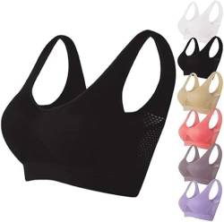 Sport-Bhs für Damen Große Größen Komfort Bustier Atmungsaktiver Ohne Bügel Bralette Push Up Yoga Bh 2024 New Gepolstert Tshirt Bh Fitness Cooling Bra Seamless Stretch Underwear Klassische Lace Bh von LCpddajlspig