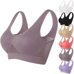 Sport-Bhs für Damen Große Größen Komfort Bustier Atmungsaktiver Ohne Bügel Bralette Push Up Yoga Bh 2024 New Gepolstert Tshirt Bh Fitness Cooling Bra Seamless Stretch Underwear Klassische Lace Bh von LCpddajlspig