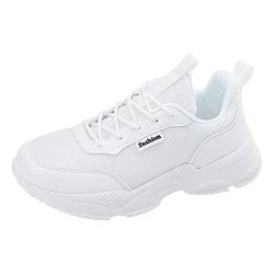 Sportschuhe Damen Bequeme Schnürsenkel Ohne Binden Fitness Trainers Sneaker Outdoor Leichtgewichts Weiss Walkingschuhe Running Orthopädische Laufschuhe Atmungsaktive Joggingschuhe Turnschuhe von LCpddajlspig