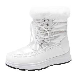 Winterboots Damen Gefüttert, Outdoor Sport Winter Schuhe Rutschfest Reissverschluss Bequem Herbstschuhe Schneestiefel Wasserdicht Elegant Schlupfstiefel Warm Leicht Flach Winterstiefel Stiefelette von LCpddajlspig