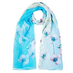 Seidenschals Damen 100% Seide Leicht Seidentuch Silk Schal Halstuch Tuch Geschenk Frauen 175 X 65cm (Blauer See) MEHRWEG von LDCSA