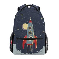 Cartoon-Rakete Schulter Student Rucksacks Bookbags Kinderrucksack Büchertasche Rucksäcke für Teen Mädchen Jungs von LDIYEU