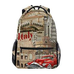 Europäische Italien Auto Schulter Student Rucksacks Bookbags Kinderrucksack Büchertasche Rucksäcke für Teen Mädchen Jungs von LDIYEU
