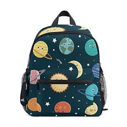 Nahtloser Süßer Planet Blau Kleinkind Rucksack Kinder Leichtgewicht Büchertasche Vorschule Schülerrucksack für 2-7 Jahre die Reise Mädchen Jungs von LDIYEU