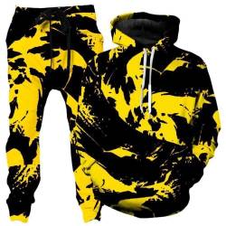 LDWAY Drucken im abstrakten Stil Kapuzenpullover Hip Hop Sweatshirts Kapuzenpulli Druck 3D Jogginganzug Unisex Sweatshirts Hoody + Hose Sets (style-a,XL) von LDWAY