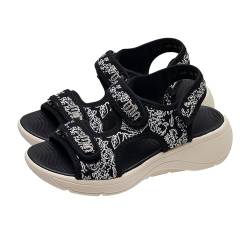 LDadgf Damen Sommer Sport Mode Strandschuhe Dicke Sohle Schuhe Sandalen Schuhe Damen Stiefeln (Black, 38) von LDadgf